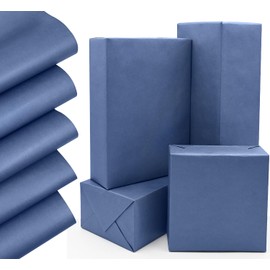 QRTDXP Blue Wrapping Paper Sheet,5pcs 50 * 70cm Solid Color Blue Kraft Gift Wrap Paper Perfect for Wrapping, Craft, Packing, Parcel