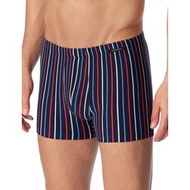 Schiesser Men's Retro Shorts, Blue and red stripes.
