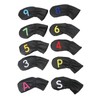 10Pcs Golf Head Cover Club Headcover Waterproof PU Elastic Closing