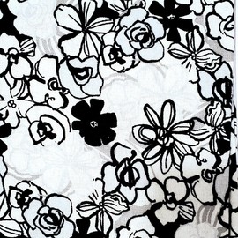 Fat Quarter Black,White and Gray Floral Design Fabric 100% Cotton Fabric 18 inches x 21 inches ~ Sewing, Quilting, Arts and Crafts