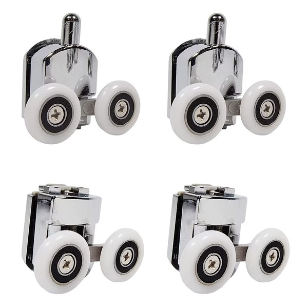 Set of 4 Double Shower Door Rollers 23mm Wheel Diameter