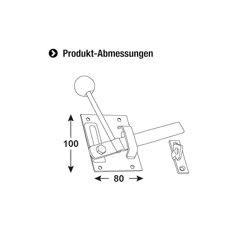 Connex DYB2900011 Garden Gate Latch 80 x 100 mm with