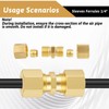 4PCS Brass Compression Tube Fitting 1/4 Compression Fitting 1/4" Tube