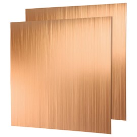 LOYORTY 2PCS Pure Copper Sheet 10”x 10”x 0.02”, 24 Gauge(0.5mm) Thickness, 99.9% Cu Metal, Film Attached Copper Plates, Copper Plate Sheet for Crafts DIY Decoration