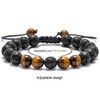 Lava Rock Bracelets for Men, 8mm Lava Rock Bead Tiger