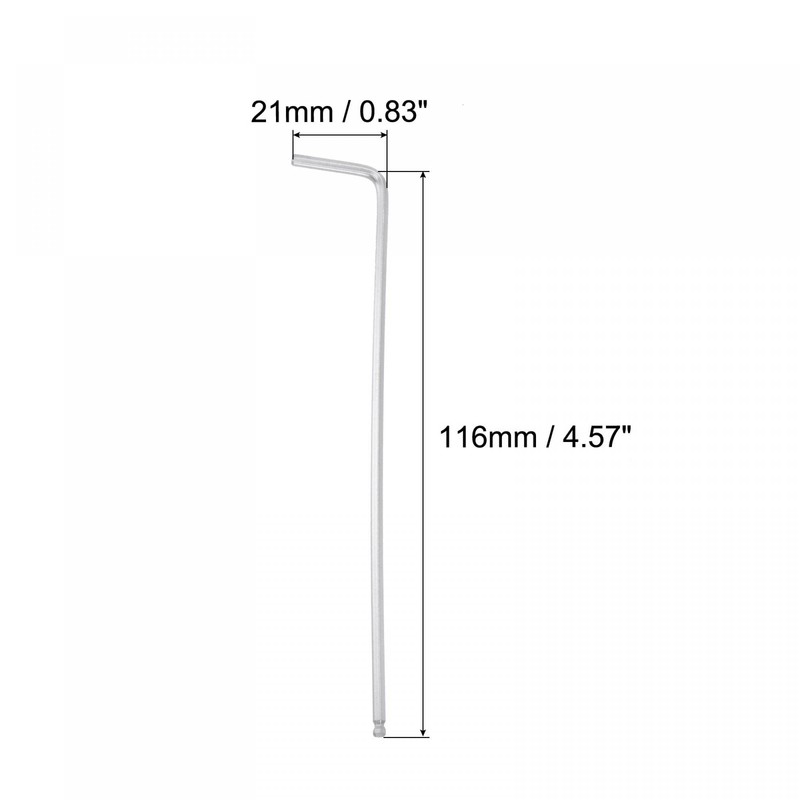 sourcing map 3/32" Ball End Hex Key Wrench, L Shaped
