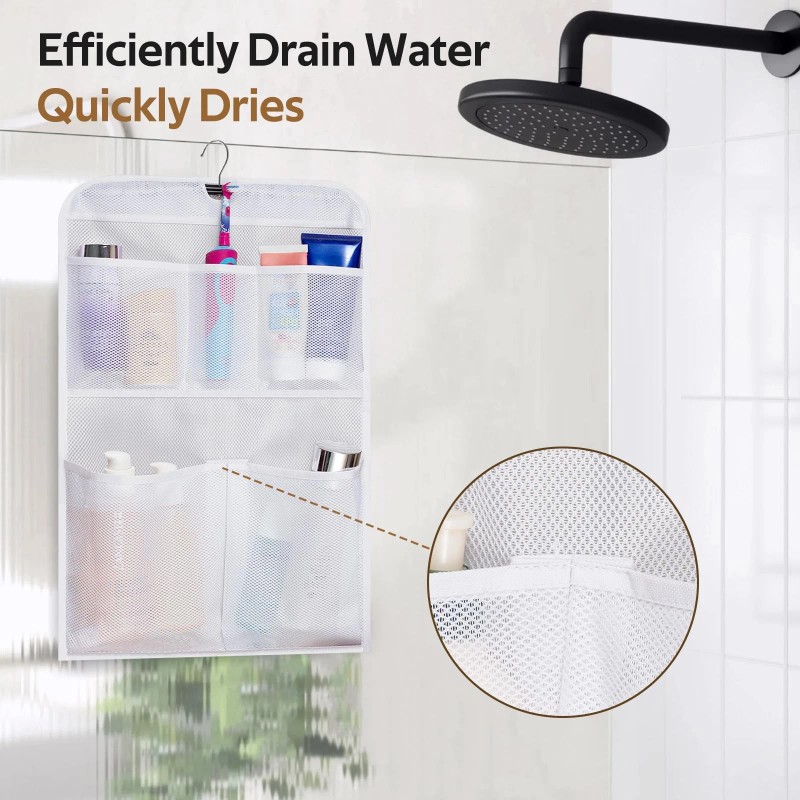 MISSLO Shower Caddy Organizer 5 Pockets Roll up Hanging Bathroom