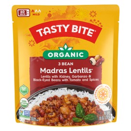 TASTYBITE Organic Three Bean Madras Lentils, 10 OZ