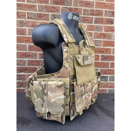 GREEN2 TACTICAL OCP Multicam Tactical Vest Plate Carrier Woodland- Adjustable. Pouches Included