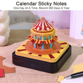 3D Calendar, 2026 3D Tear-off Pad, Desk Calendar, Notepad with Light, 3D Memo Pad, Paper Castle, Art, Creative Paper Sculpture, Gift, Table Decoration