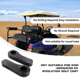 XUANYUDG0769 Golf Cart Armrest with Cup Holder for EZGO TXT Club Car DS Precedent and Yamaha Rear Seat Kit, Upgrade Support Frame/No Need Drilling Arm Rest - Black