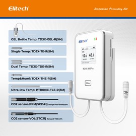 Elitech 5G/2.4G WiFi Real-Time Digital Data Logger, Diverse Replaceable Probes(Sold Separately), 100000 Points, Cloud Data Storage, SMS/Email/APP/Web Alarm,Dual External Expansion Channel,RCW-360Pro