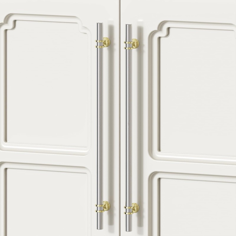 Rergy Cabinet Handles Drawer Pulls and Knobs, 10Pack Brushed Nickel