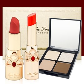 O HUI The First Genuine Lipstick & Lip Balm Duo Special Set Coral 2 Type Eye Shadow Palette / 오휘 더 퍼스트 제너츄어 립스틱 & 립밤 듀오 기획 세트  코랄 2종 아이 섀도우 팔레트