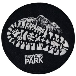 Find Your Park 4" Embroidered Patch DIY Iron or Sew-on Decorative Vacation Souvenir Applique Wander Nature Wildlife Hike Trek Camping Explore Mountains Stars Moon National Park Scout Guide Ranger