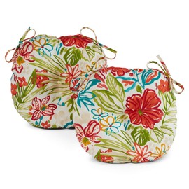 Greendale Home Fashions AZ5816S2-BREEZE Garden Floral Outdoor 15-inch Bistro Seat Cushion (Set of 2)