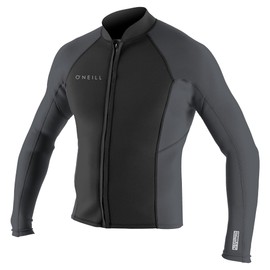 O'Neill Men's Reactor-2 1.5mm Front Zip Long Sleeve Jacket, Black/Graphite, Large