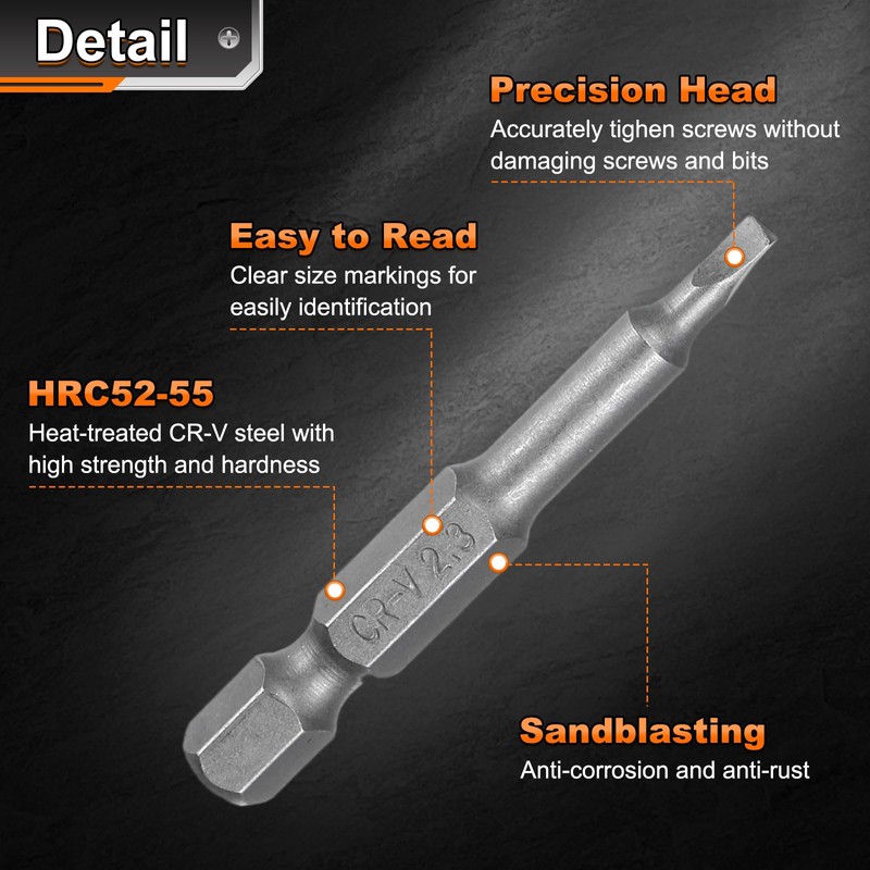 sourcing map 4pcs Triangle Magnetic Screwdriver Insert Bits 2.0 2.3