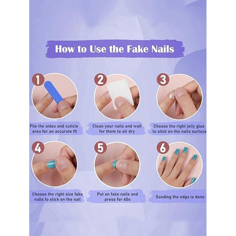 24-Piece Long Almond Shape Press-On Nails, Glossy Bright Red, False