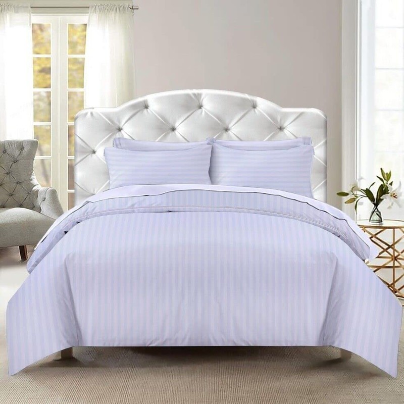 HV HOME VALE Striped Duvet Cover Set with Matching Pillowcases,