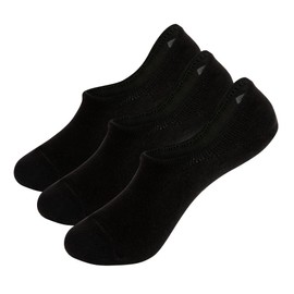 Again 1231 Light Non-Slip No Show Socks for Men and Women [3 Pairs, Large, black]