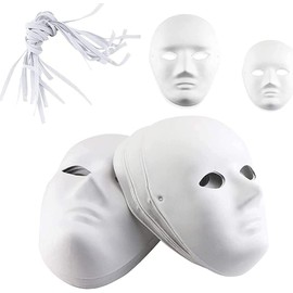 Oruuum DIY Face Masks, Paintable Paper Mask, White Masquerade Mask for Mardi Gras, Party Full Face Masks, 12 Pieces