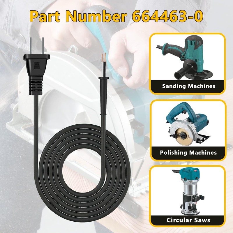 664463-0 Replacement Power Cord for Makita Circular Saw Polishing and
