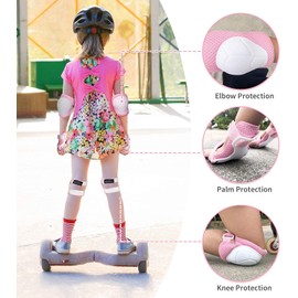 Kids/Youth Knee Pads Elbow Pads Wrist Guards 3 in 1 Protective Gear Set for Child Roller Skates, Cycling, Inline Skating, Scooter Skateboard, BMX Bike, Riding, and Multiple Outdoor Sports