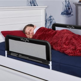 Dream On Me Lightweight Mesh Security Adjustable Bed Rail Double Pack with Breathable Mesh Fabric in Black,2 Count (Pack of 1)