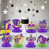 KEWUFD 8PCS Happy Mardi Gras Honeycomb Centerpieces Mardi Gras Decorations