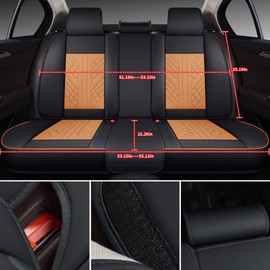 GXT Bench Seat Cover, Premium Faux Leather Bench Seat Covers for Trucks - Universal Fit for Most Sedans SUV Pick-up Truck, Durable for Long Lasting Protection(Black and Orange)