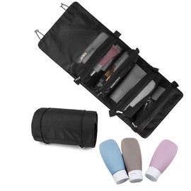 Detachable Cosmefic Bag, 4 in 1 Removable Portable Toiletry Travel Hanging Makeup Bags Organizer,Bathroom Bag for Shower (Black+Blue)