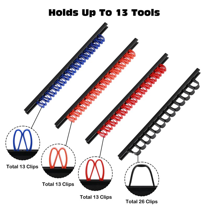 AIRTOON 10 PCS Screwdriver & Wrench Organizer, Plastic Rail Wrench
