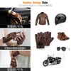 GSG Driving Gloves, Half Finger Leather, Fingerless Leather, Men's, Motorcycle