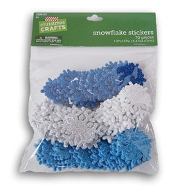 Glittery Foam Christmas Holiday Decor - Snowflake Stickers - 70 Pieces