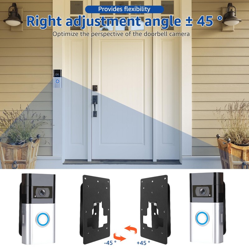 Video Doorbell Door Mount Sturdy Doorbell Bracket Good Stability Bracket