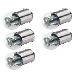 #89#67#1155 Premium LED Miniature Bulb Direct Replacement | Voltage: 12V/28V AC/DC | Bulb Base: BA15S | Replacement for #67, 69, 89, 9421777, 98, 1247 (5-Pack; Warm White)