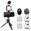 Portable Phone Microphone Vlogging Equipment Microphone Kit with LED Light