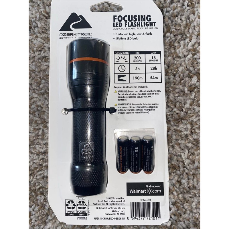 Ozark Trail New Ozark Trail 200 Lumens IPX4 Focusing Spot