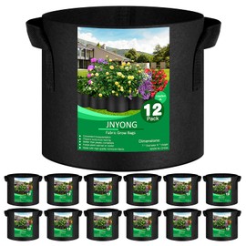 JNYONG 12-Pack 1 Gallon Thickened Non-Woven Grow Bags, Aeration Fabric Pots with Handles
