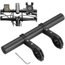 SHYSBV 30 cm Aluminium Bicycle Extender Mount, Handlebar Extension Brackets, Double Bike Handlebar Extender, Bicycle Extender Holder, with Screwdriver, for Attaching GPS, Speedometer, Light