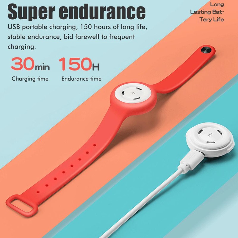 Portable Kids Mosquito Repellent Silicone Wristband USB Charging Ultrasonic Wristband