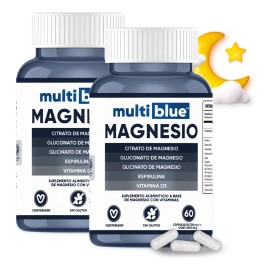 Multiblue - Magnesio Y Vitamina D3 - Sin Gluten Pack X2
