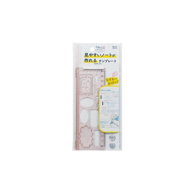 Kutsuwa HiLiNE Template for Making Easy-to-Read Notebooks, Pink KB043PK
