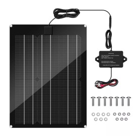 Zuomeng Solar Battery Charger Maintainer 15W Panel Kit Dump Trailer Built in Mppt Lead