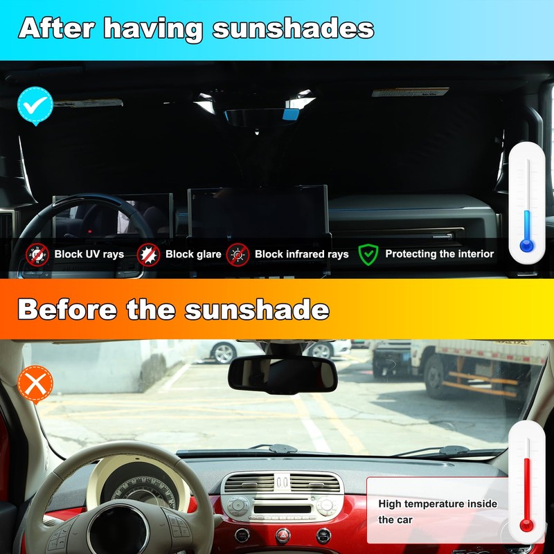 Windshield Sun Shade Compatible with Hummer EV Accessories 2024 2025