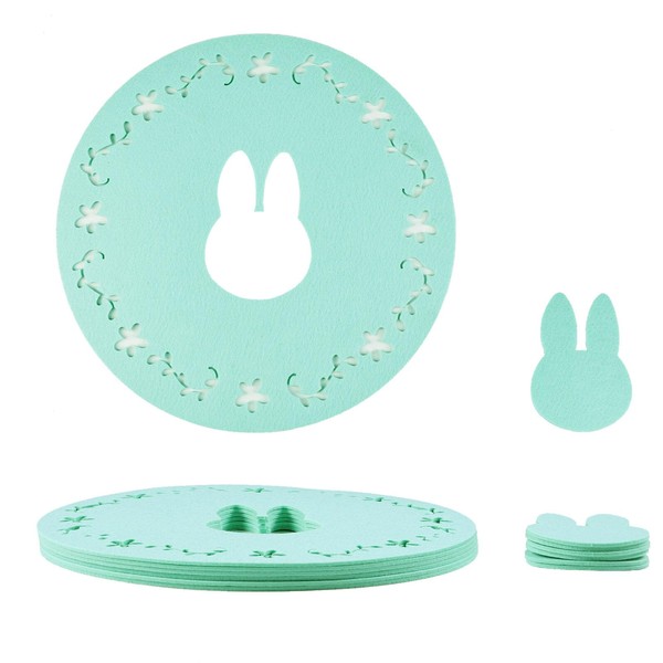 Noctiflorous Easter Bunny Spring Round Felt Placemats with Coasters Set