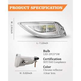 AUTOWIKI LED Fog Light Assembly for 2006-2010 Toyota Sienna With Clear Lens 2PCS OEM Replacement Driving Fog Lamps with Switch and Wiring Kit