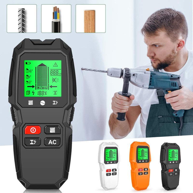 Wall Scanner Detector, 5-in-1 Wall Scanner for Wood, AC Wire,