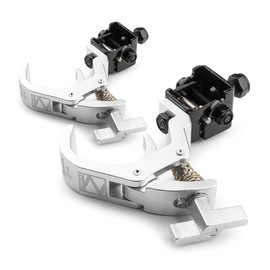 beamz BC50-150F Lighting Clamps - Set of 2 Foldable Quick Trigger Aluminium Truss Clamps, 50kg Load, Fits 35-60mm Diameter Pipes, Stage & Event Light Mounting Brackets